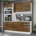 Ver imagem 1 de Armário de Cozinha Compacta 100% MDF Madesa Acordes XB190001 com Balcão e Torre Branco/Rustic