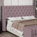 Ver mais imagens de Cabeceira Atena para Cama Box Queen Size 160cm Capitonê com Frame Veludo Rosê - Desk Design