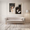 Ver imagem 1 de Sofá Nobreza 4 Lugares Chesterfield 252cm Caramelo Veludo Bella Decor
