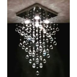 Lustre Plafon de Cristal Acrilíco - Base Fina 30x30cm - 1 Lustre Plafon de Cristal Acrilíco - Base Fina 30x30cm - 1