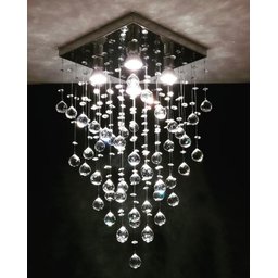 Lustre Plafon de Cristal Acrilíco - Base Fina 30x30cm - 2 Lustre Plafon de Cristal Acrilíco - Base Fina 30x30cm - 2