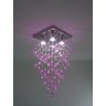 Lustre Plafon de Cristal Acrilíco - Pião Rosa - Base Fina 30x30 cm - 1