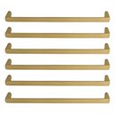 Ver imagem 1 de Kit 6 Puxadores de Armários Dourado Fosco Reto 19,2cm Torralba Oeiras Alça Balcões Portas Gavetas