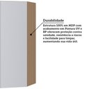 Ver imagem 3 de Armário Aéreo Canto Diagonal 74cm 2 Portas Slim Luciane Móveis
