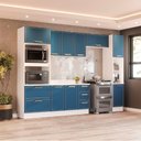 Ver imagem 1 de Cozinha Compacta 250098 5 Peças Amara Branco Azul Politorno Móveis