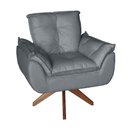 Ver imagem 1 de Poltrona/cadeira Decorativa Glamour Opala com Base Giratória 30cm em Madeira Cinza