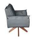 Ver imagem 2 de Poltrona/cadeira Decorativa Glamour Opala com Base Giratória 30cm em Madeira Cinza