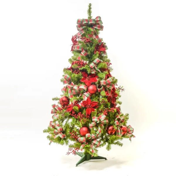 Árvore de Natal Decorada 350 Hastes 1,5M C/54 Enfeites | MadeiraMadeira