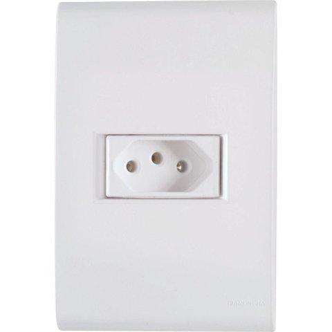 Conjunto 4x2 com 1 Tomada 2p+t Tramontina Liz 10 a 250 V Branco Tramontina