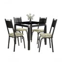Ver imagem 1 de Conjunto de Mesa Tubular Malva com 4 Cadeiras 151 Tampo de Vidro 75cm Preto Assento Cedro Artefamol