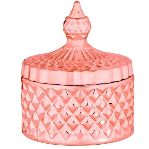 Pote Vidro Rose Gold 8,5X10X8,5Cm