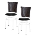 Ver imagem 1 de 2 Cadeiras para Mesa Branca Hawai Marrom:preto