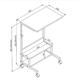 Mesa Auxiliar Trabalho Artetube Com Regulagem de Altura 54x36 Art in Móveis - 5
