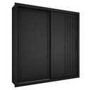 Ver imagem 1 de Guarda Roupa Casal Trian 2 Portas de Correr 4 Gavetas MDP e MDF Preto Milani Movelaria 220cm