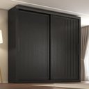 Ver imagem 3 de Guarda Roupa Casal Trian 2 Portas de Correr 4 Gavetas MDP e MDF Preto Milani Movelaria 220cm