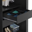 Ver imagem 5 de Guarda Roupa Casal Trian 2 Portas de Correr 4 Gavetas MDP e MDF Preto Milani Movelaria 220cm