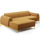 Ver imagem 1 de Sofá 5 Lugares com Chaise Esquerdo para Sala de Estar Molino 320cm D02 Base Castanho Pés D'ouro Prim