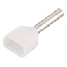 500 X Terminal Conector Tubular Ilhós Duplo 0,5mm Branco - 1