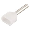 Ver imagem 1 de 500 X Terminal Conector Tubular Ilhós Duplo 0,5mm Branco