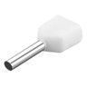 500 X Terminal Conector Tubular Ilhós Duplo 0,5mm Branco - 3