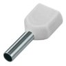 500 X Terminal Conector Tubular Ilhós Duplo 0,5mm Branco - 2