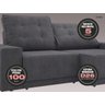 Sofá 3 Lugares Net Logan Assento Retrátil e Reclinável Grafite 2,09M (L) - 4