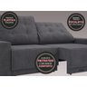Sofá 3 Lugares Net Logan Assento Retrátil e Reclinável Grafite 2,09M (L) - 5