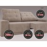 Sofá 3 Lugares Net Logan Assento Retrátil e Reclinável Bege 2,09M (L) - 2