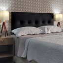 Ver imagem 1 de Cabeceira Casal Estofada Berlim Corano Preto 140 X 120 Rbl