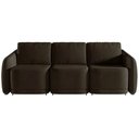 Ver imagem 2 de Sofá Cama Modulado Retrátil e Reclinável Decorativo Varsóvia 276cm Veludo Marrom G33 - Gran Belo