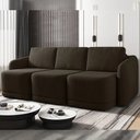 Ver imagem 1 de Sofá Cama Modulado Retrátil e Reclinável Decorativo Varsóvia 276cm Veludo Marrom G33 - Gran Belo