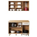 Ver imagem 3 de Cozinha Completa Modulada 2 Peças 6 Portas 1 Gaveta Cristal Bege/Cinamomo/Off White