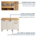 Ver imagem 7 de Cozinha Completa Modulada 2 Peças 6 Portas 1 Gaveta Cristal Bege/Cinamomo/Off White