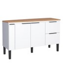 Ver imagem 1 de Balcão Buffet Cozinha com Tampo 144x85x51cm Cisne 150 Cozimax Branco/jequitiba