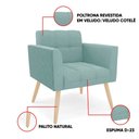Ver imagem 4 de Poltrona Sala Decorativa Kit 2 Elisa Pé Palito Natural Cotelê Ext/veludo D03 - D’Rossi