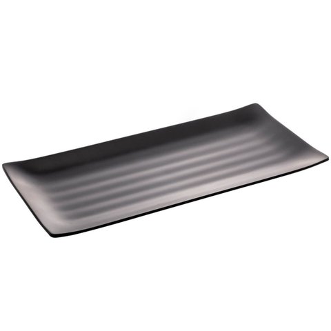 Kit 36 Travessas Servir Sushi Sashimi 35x16cm Comida Joponesa Melamina Pretas para Restaurante Bar L