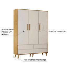 Guarda Roupa Infantil Lorena 3 Portas Off White Bétula - Carolina - 3 Guarda Roupa Infantil Lorena 3 Portas Off White Bétula - Carolina - 3