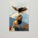 Ver imagem 3 de Quadro Decorativo Águia e o Leão na Montanha Sala Quarto Casa Escritório