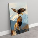 Ver imagem 2 de Quadro Decorativo Águia e o Leão na Montanha Sala Quarto Casa Escritório