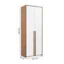 Ver imagem 2 de Guarda-Roupa Infantil 2 Portas Modulados Marrom/Branco/Mel