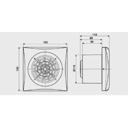 Exaustor para Banheiro Mod: Silent-200 CRZ c/Timer S&P - 220V - 3