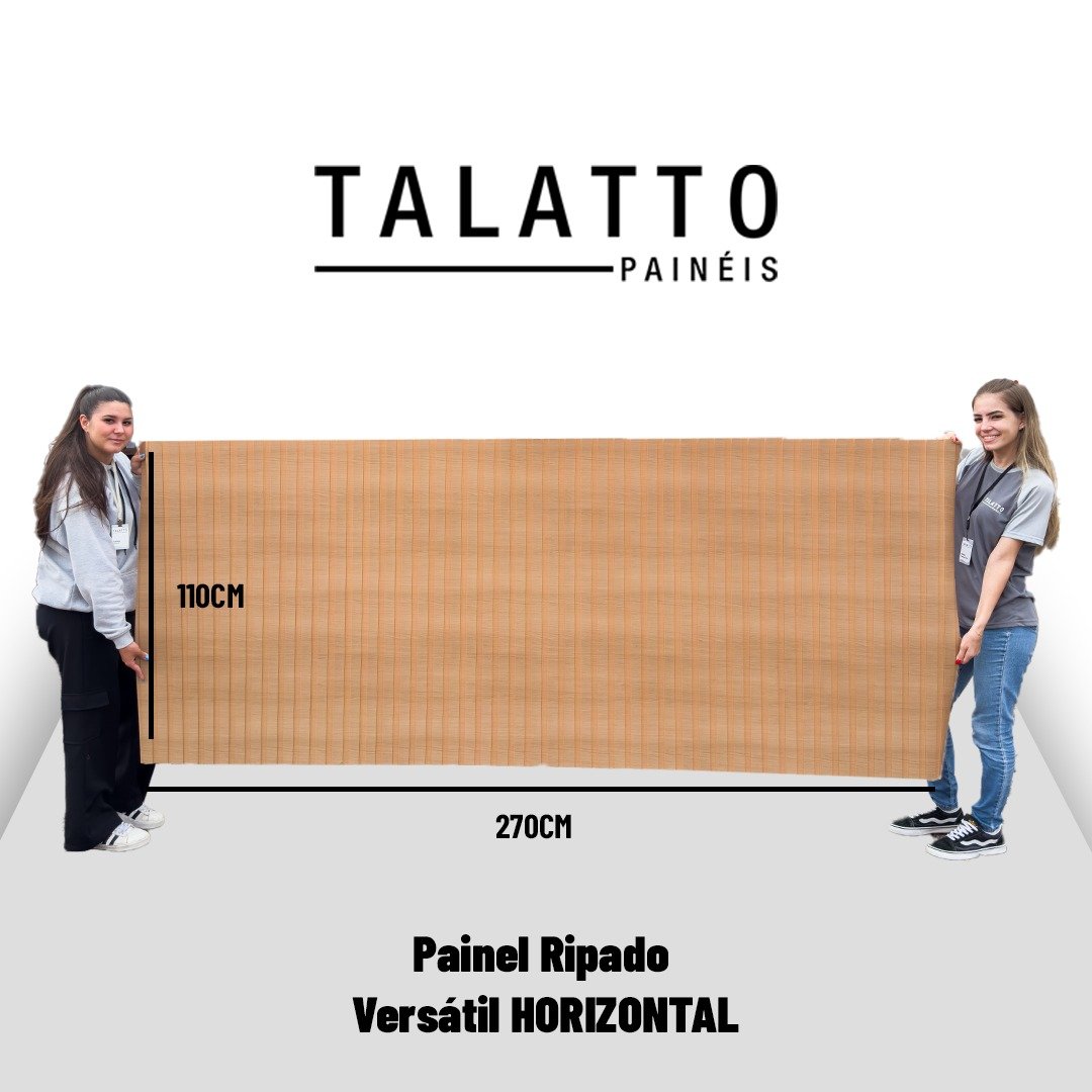 Painel Ripado Versátil Horizontal: 01 Unid. 110x270cm Larg. Talatto Painéis Peroba - 4