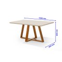 Ver imagem 2 de Mesa de Jantar Retangular Bela Luxo Tampo Vidro/MDF 160 cm