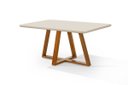 Ver imagem 1 de Mesa de Jantar Retangular Bela Luxo Tampo Vidro/MDF 160 cm