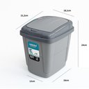 Ver imagem 3 de Lixeira Click Pia Cozinha Cesto Lixo Tampa Smart Bancada Chao Banheiro Consultorio