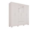 Ver imagem 1 de Guarda-roupa Casal 6 Portas 2 Gavetas com Espelho Estrela Premium Salleto Branco