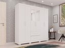 Ver imagem 3 de Guarda-roupa Casal 6 Portas 2 Gavetas com Espelho Estrela Premium Salleto Branco