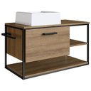 Ver imagem 1 de Gabinete Suspenso Banheiro 80 Cm com Cuba Preto Mell P1007 Pp