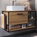 Ver imagem 2 de Gabinete Suspenso Banheiro 80 Cm com Cuba Preto Mell P1007 Pp