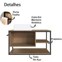 Ver imagem 3 de Gabinete Suspenso Banheiro 80 Cm com Cuba Preto Mell P1007 Pp